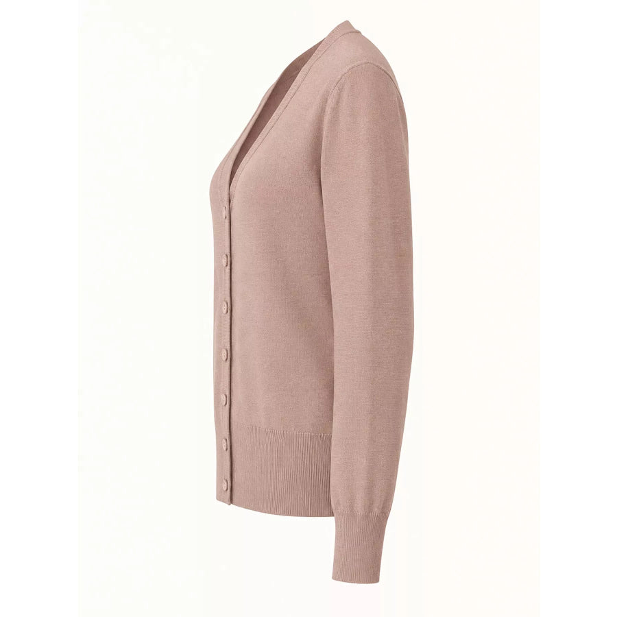 Classic V-Neck Button-Down Knit Cardigan Apparel and Accessories