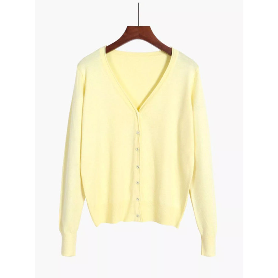 Classic V-Neck Button-Down Knit Cardigan Apparel and Accessories