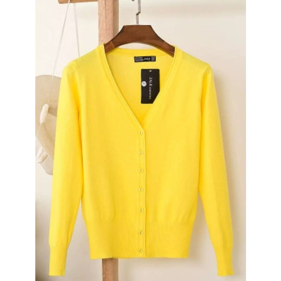 Classic V-Neck Button-Down Knit Cardigan Apparel and Accessories