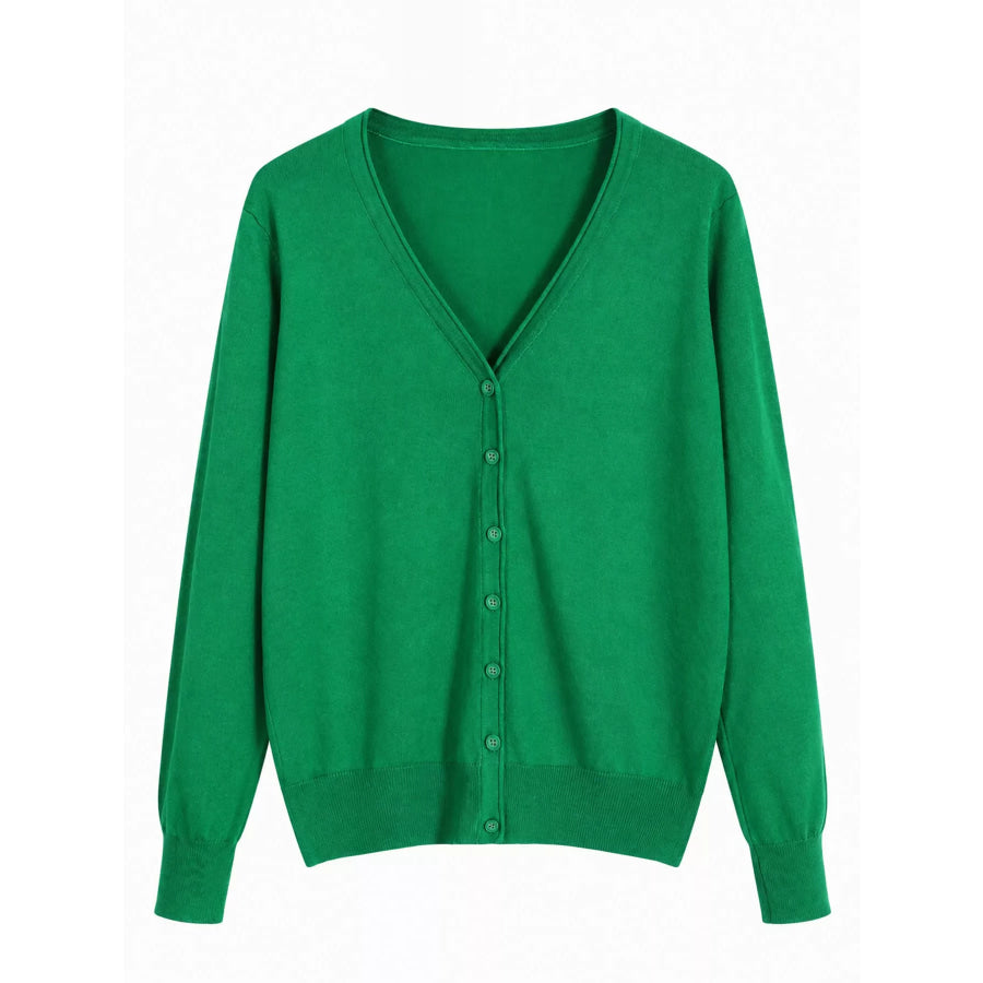 Classic V-Neck Button-Down Knit Cardigan Apparel and Accessories
