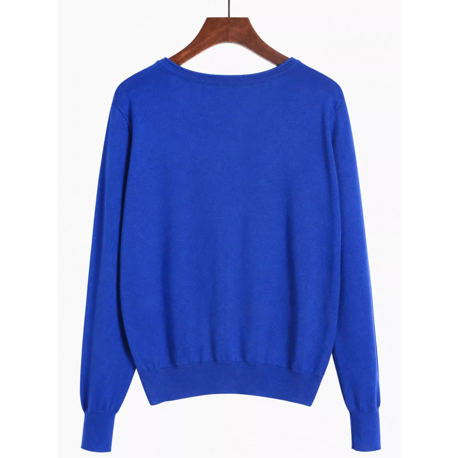 Classic V-Neck Button-Down Knit Cardigan Apparel and Accessories