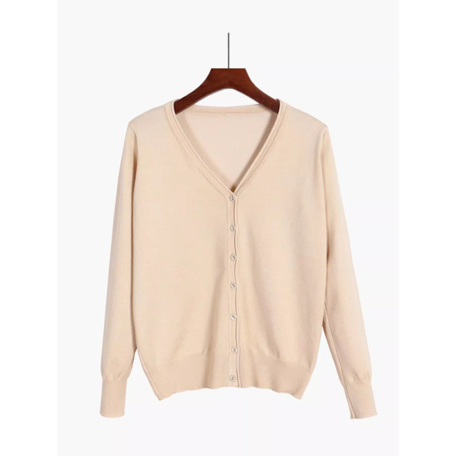 Classic V-Neck Button-Down Knit Cardigan Apparel and Accessories