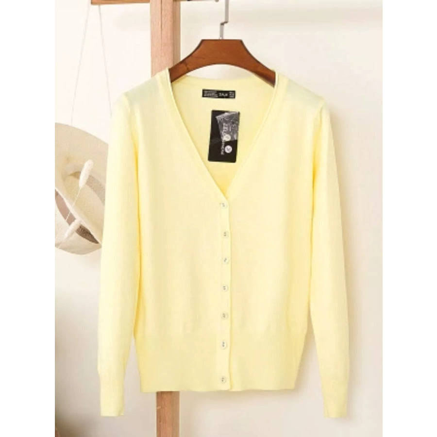 Classic V-Neck Button-Down Knit Cardigan Apparel and Accessories