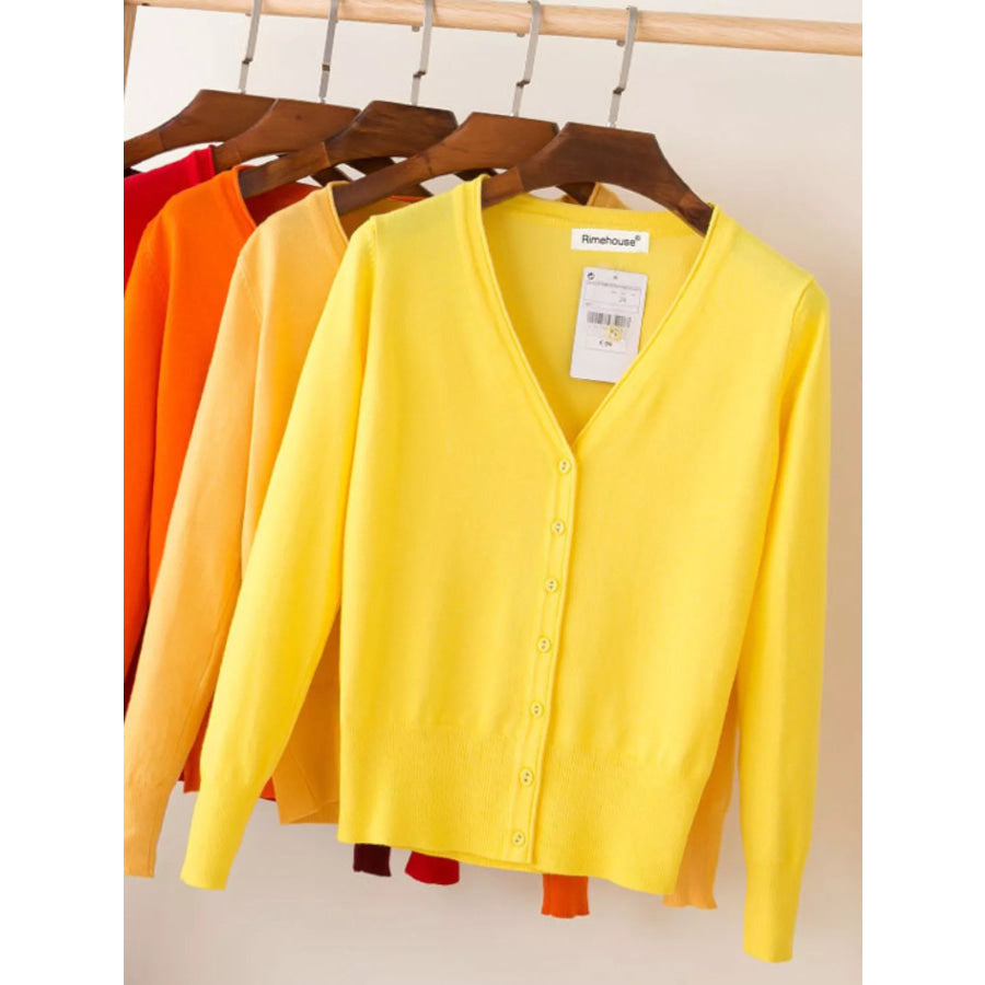Classic V-Neck Button-Down Knit Cardigan Apparel and Accessories