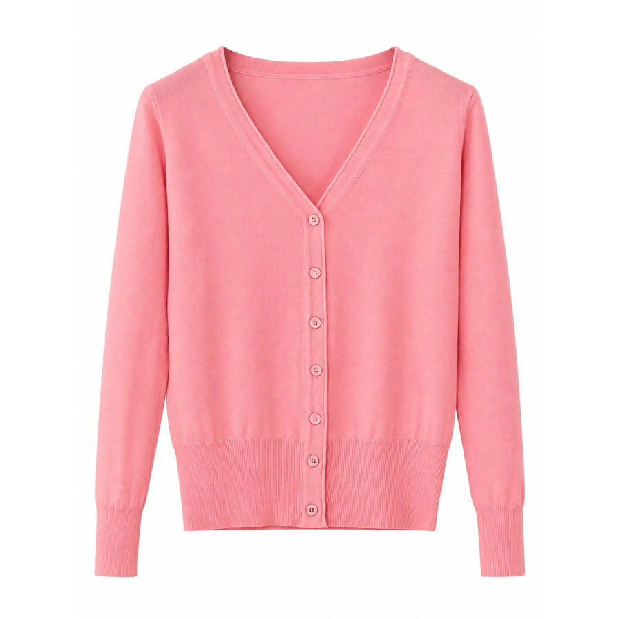 Classic V-Neck Button-Down Knit Cardigan Apparel and Accessories