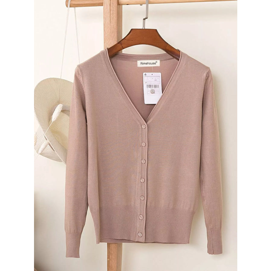 Classic V-Neck Button-Down Knit Cardigan Apparel and Accessories