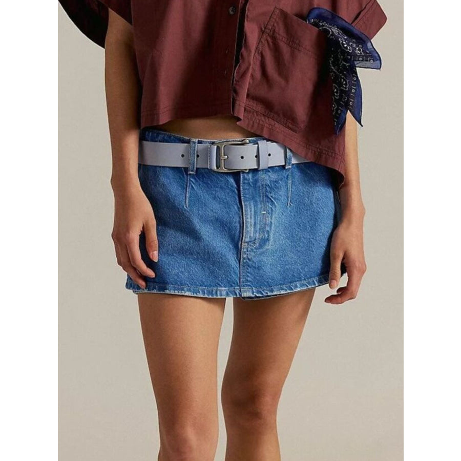 Classic Wash Denim Mini Skort Apparel and Accessories