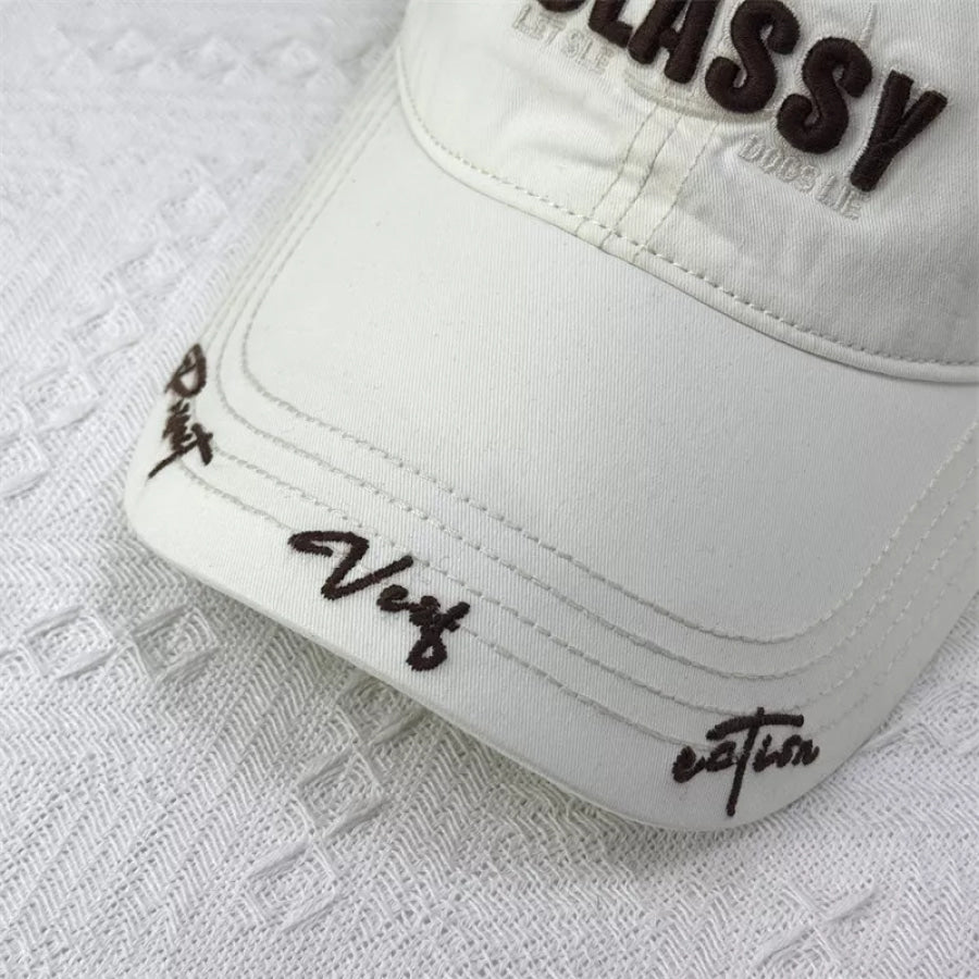 Classy Embroidered Cotton Baseball Cap Apparel and Accessories