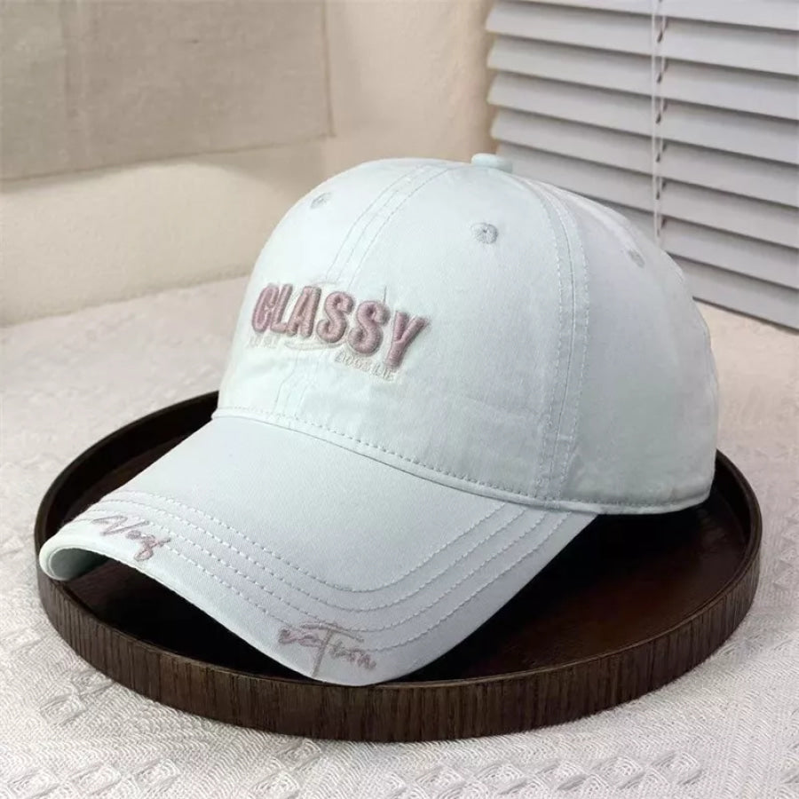 Classy Embroidered Cotton Baseball Cap Cyan Blue / One Size Apparel and Accessories