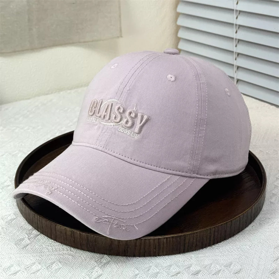 Classy Embroidered Cotton Baseball Cap Dark Pink / One Size Apparel and Accessories