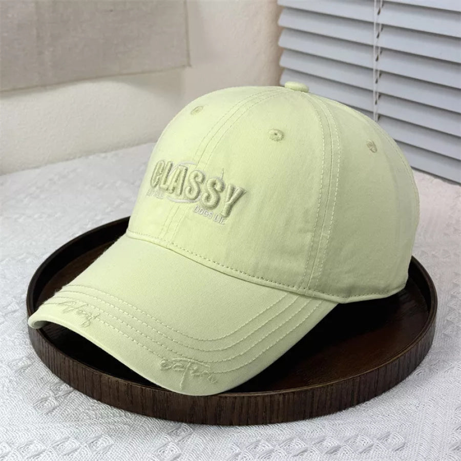 Classy Embroidered Cotton Baseball Cap Fluorescent Yellow / One Size Apparel and Accessories
