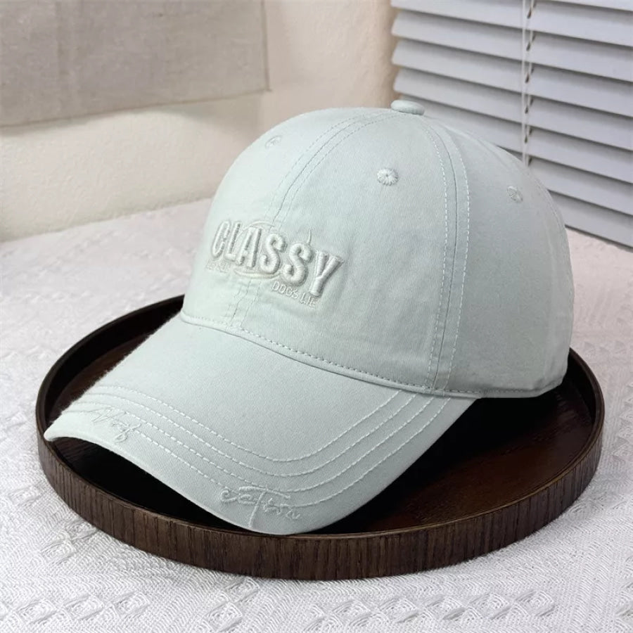 Classy Embroidered Cotton Baseball Cap Light Blue / One Size Apparel and Accessories
