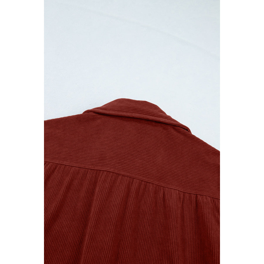 Clay Adjustable Cuff Long Sleeve Corduroy Shirt Tops/Blouses & Shirts