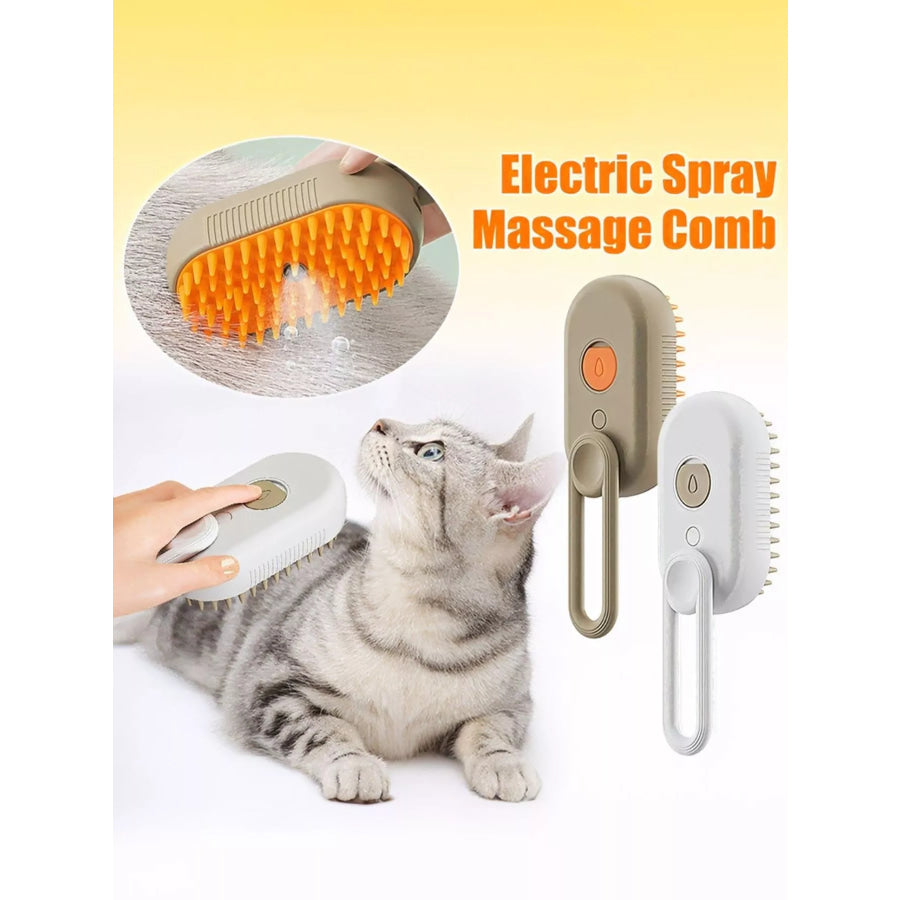 Cleaning Bath Pet Massage Brush Taupe/Orange / One Size Apparel and Accessories