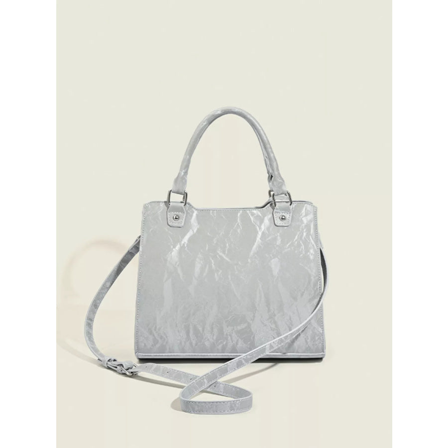 Clear Window Crossbody Bag with Bow Accents Grey / One Size Apparel and Accessories