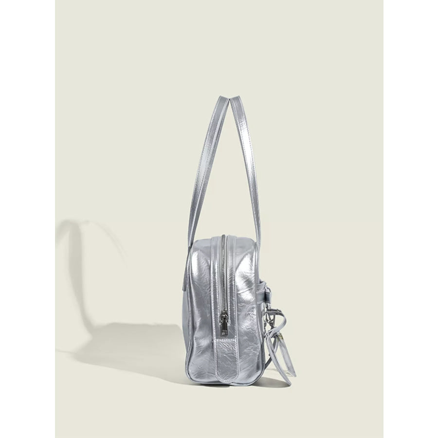 Clear Window Shoulder Bag Silver / One Size Apparel and Accessories