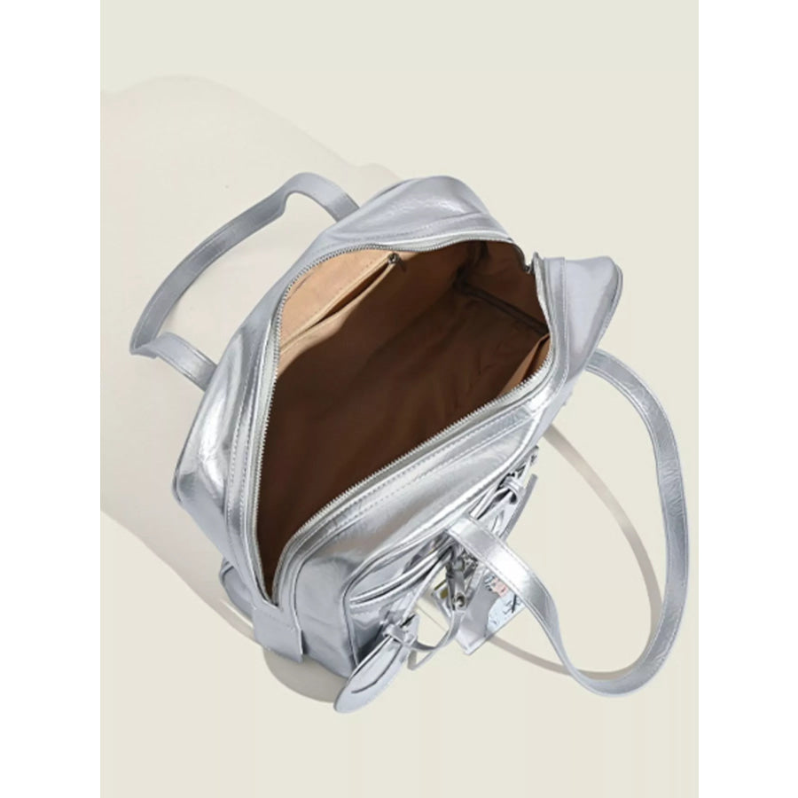 Clear Window Shoulder Bag Silver / One Size Apparel and Accessories