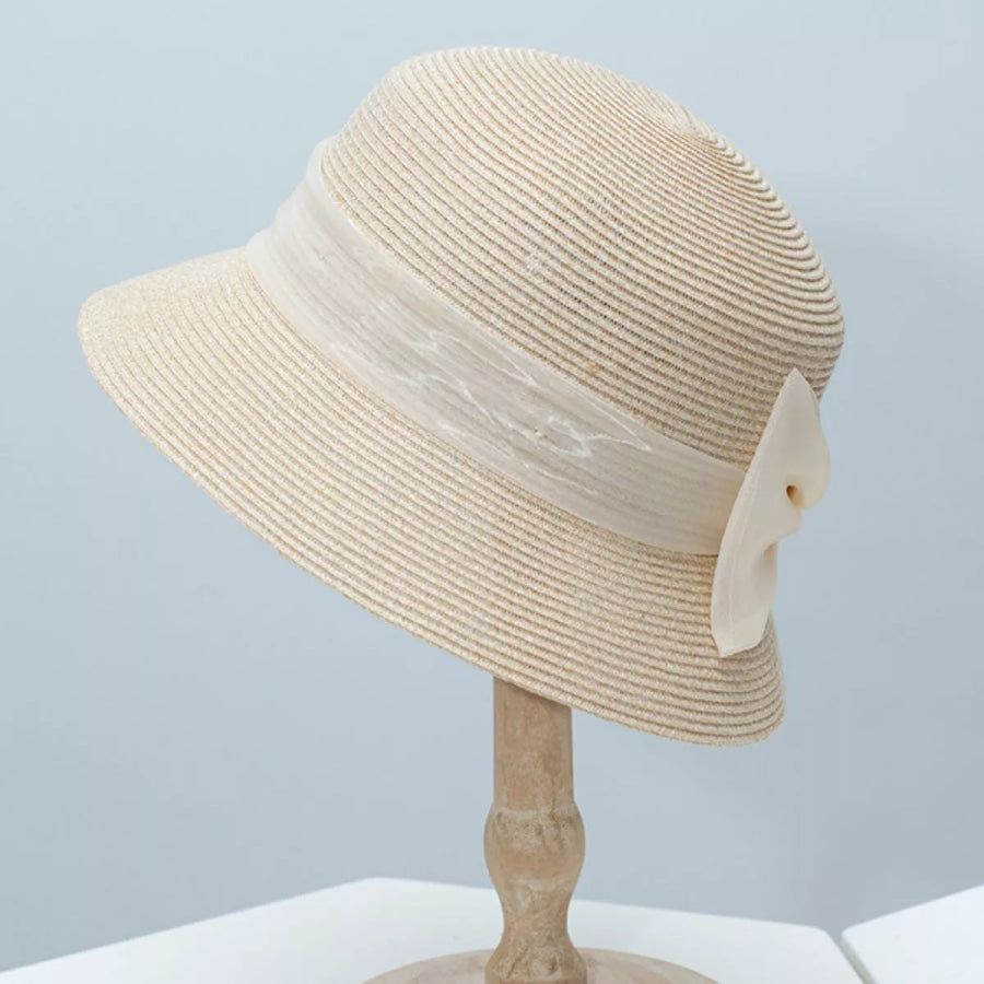 Cloche Hat with Ribbon Bow Apparel and Accessories