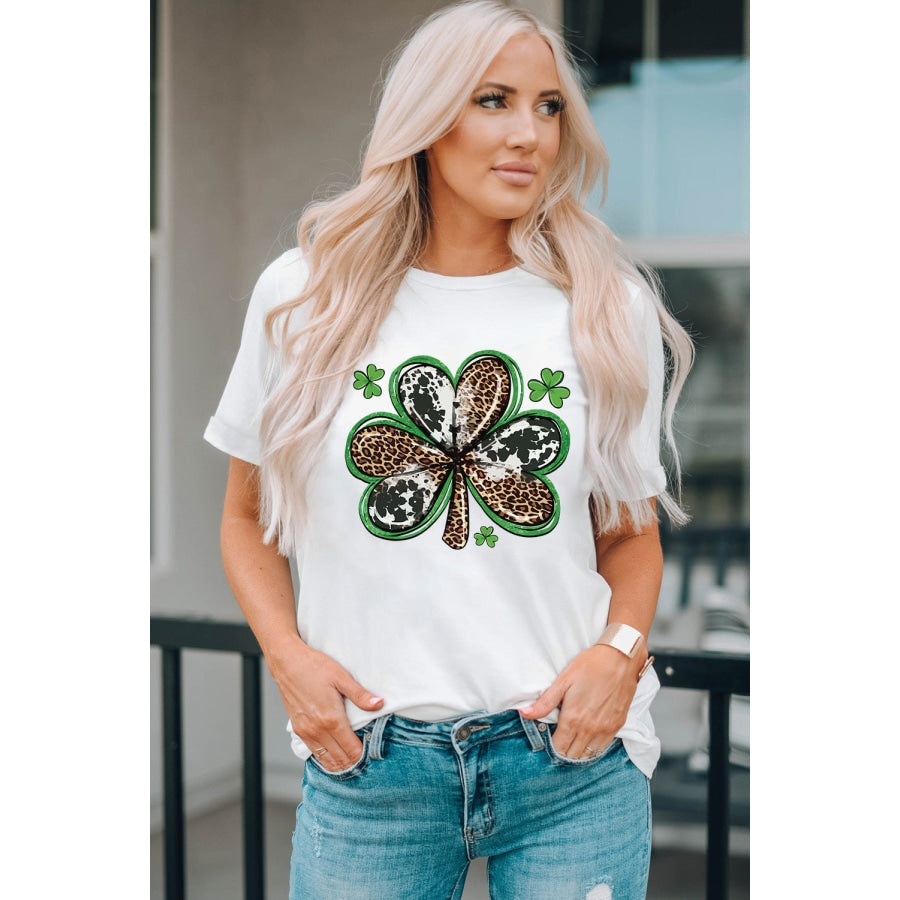 Clover Graphic Cuffed Short Sleeve Tee