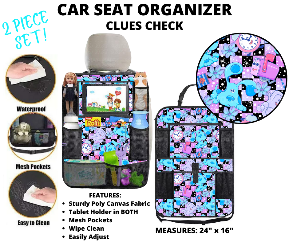 Preorder Custom 2-Piece Car Seat Organisers - Closes 2 Jan - ETA mid Apr 2025