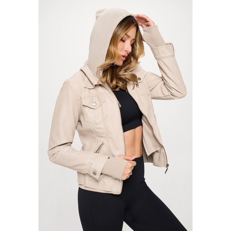 Coalition LA Double Zip Hooded Long Sleeve Jacket Apparel and Accessories