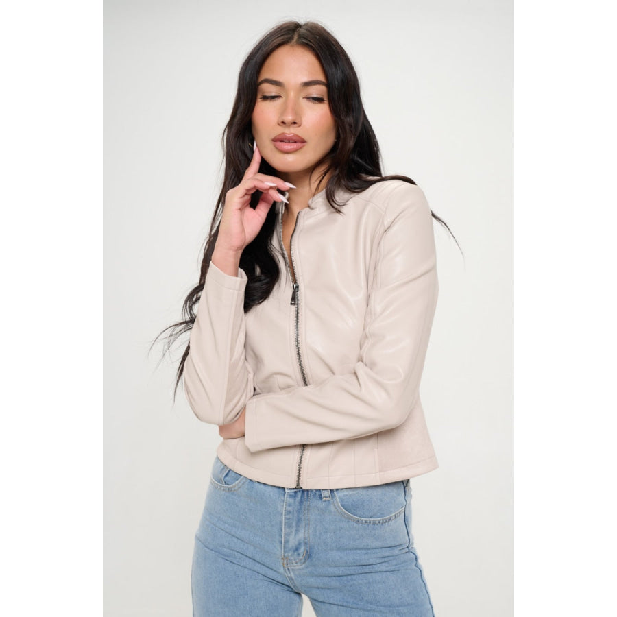 Coalition LA Zip Up Vegan Moto Jacket Apparel and Accessories