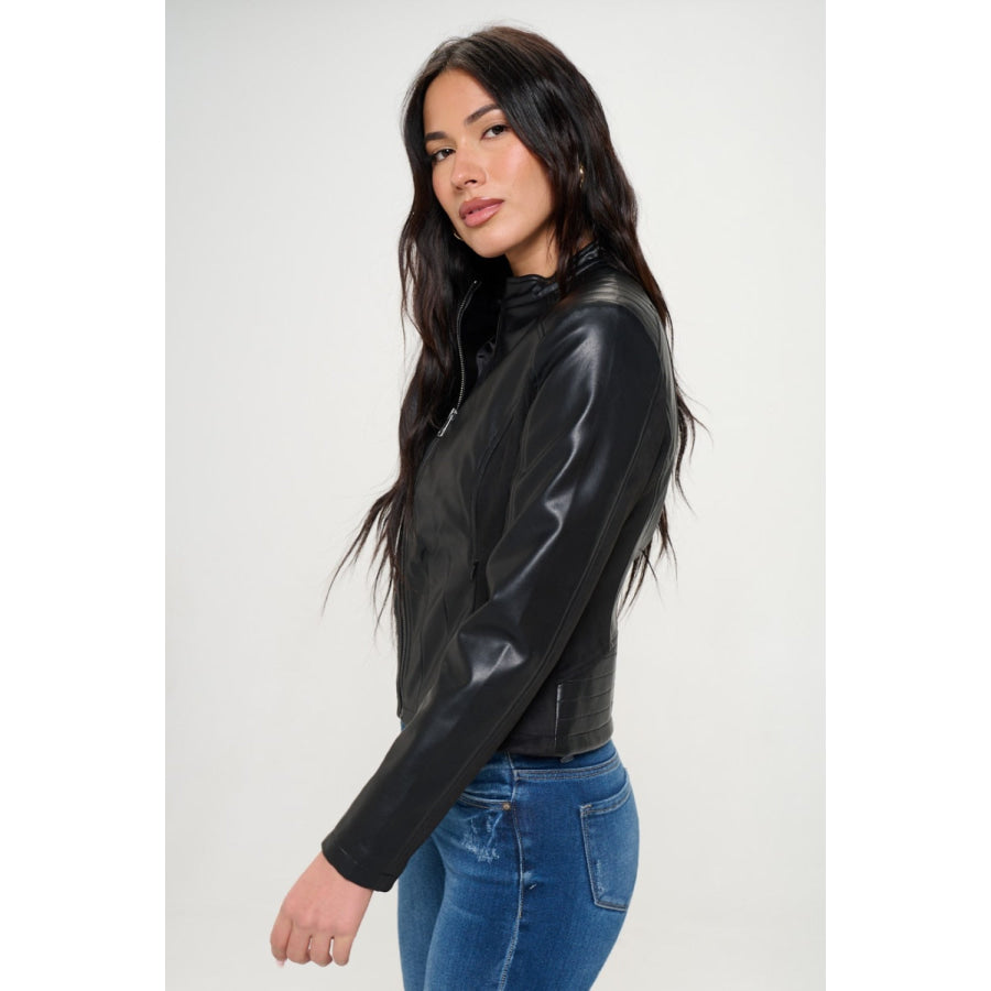 Coalition LA Zip Up Vegan Moto Jacket Apparel and Accessories