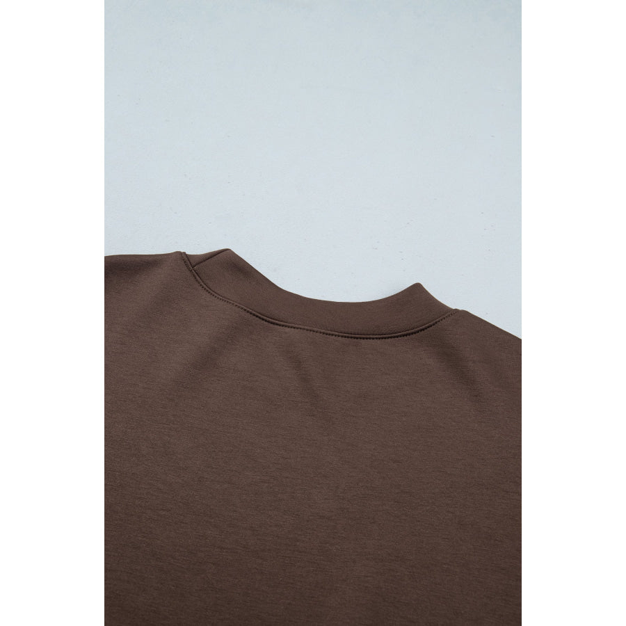 Coffee Camouflage Sleeve Crewneck Baggy Pullover Sweatshirt Tops/Sweatshirts & Hoodies