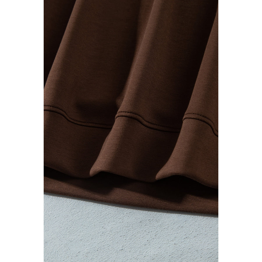 Coffee Mock Neck Camo Patchwork Drop Shoulder Plus Size Sweatshirt Size/Plus Sweatshirts & Hoodies