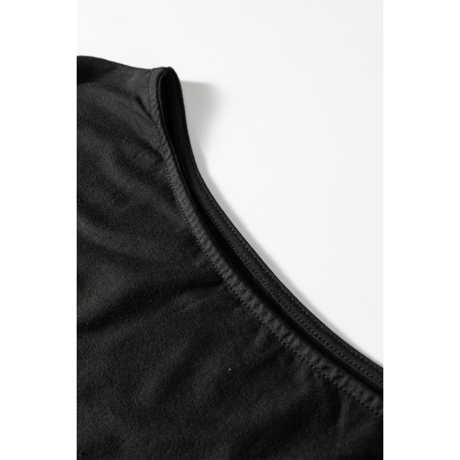 Coffee Plus Size Solid Color Asymmetric Neck Short Sleeve Blouse Plus Size/Plus Size Tops/Plus Size Tops & Tees