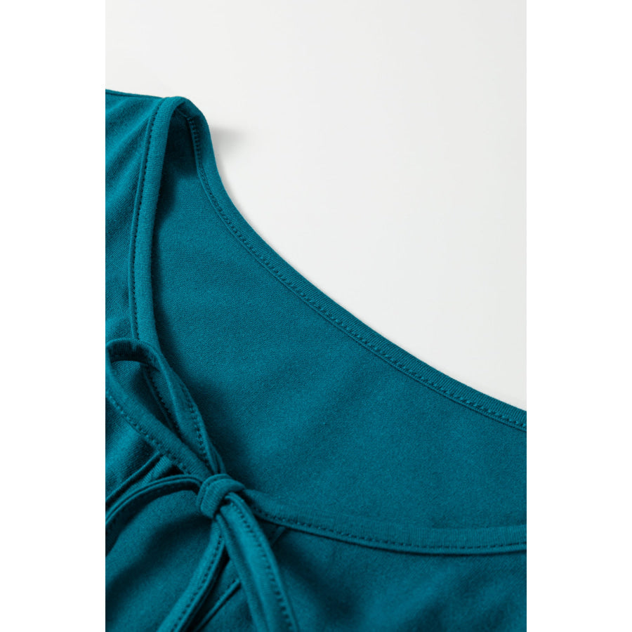 Coffee Plus Size Solid Color Bow Tie Peplum Tank Top Plus Size/Plus Size Tops/Plus Size Tank Tops
