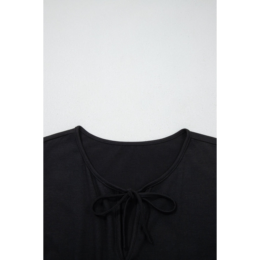 Coffee Plus Size Solid Color Bow Tie Peplum Tank Top Plus Size/Plus Size Tops/Plus Size Tank Tops