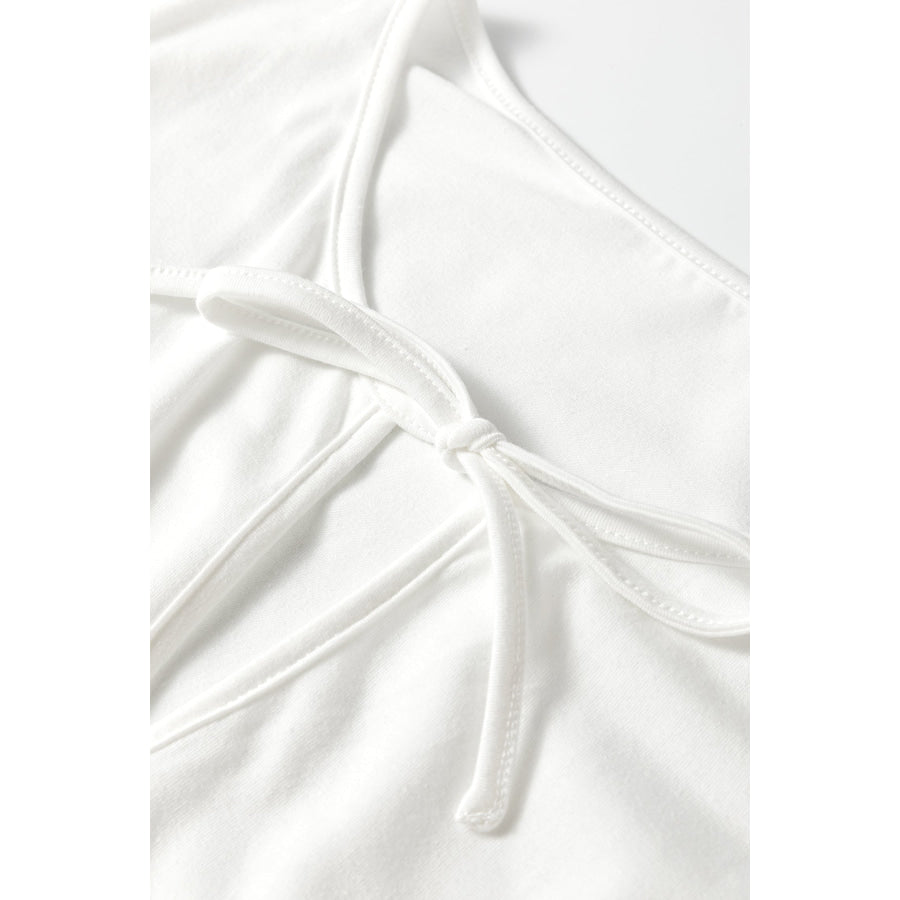 Coffee Plus Size Solid Color Bow Tie Peplum Tank Top Plus Size/Plus Size Tops/Plus Size Tank Tops