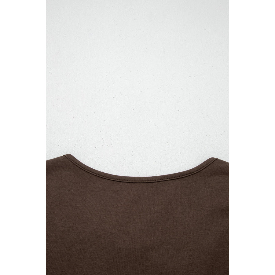 Coffee Plus Size Solid Color Bow Tie Peplum Tank Top Plus Size/Plus Size Tops/Plus Size Tank Tops