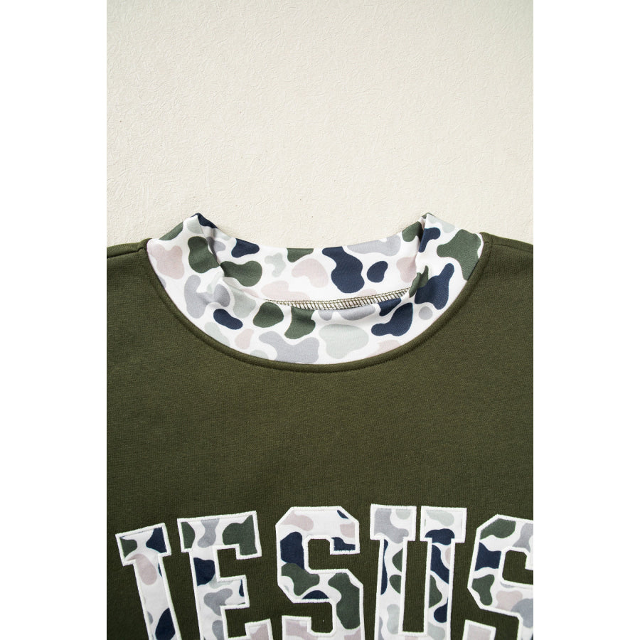Coffee Western Contrast Detail Letter Graphic Baggy Sweatshirt Tops/Sweatshirts & Hoodies
