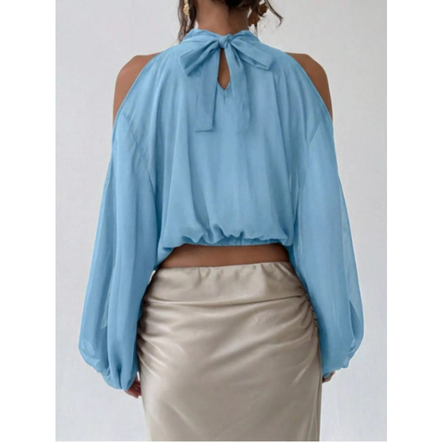 Cold-Shoulder Long Sleeve Blouse Apparel and Accessories