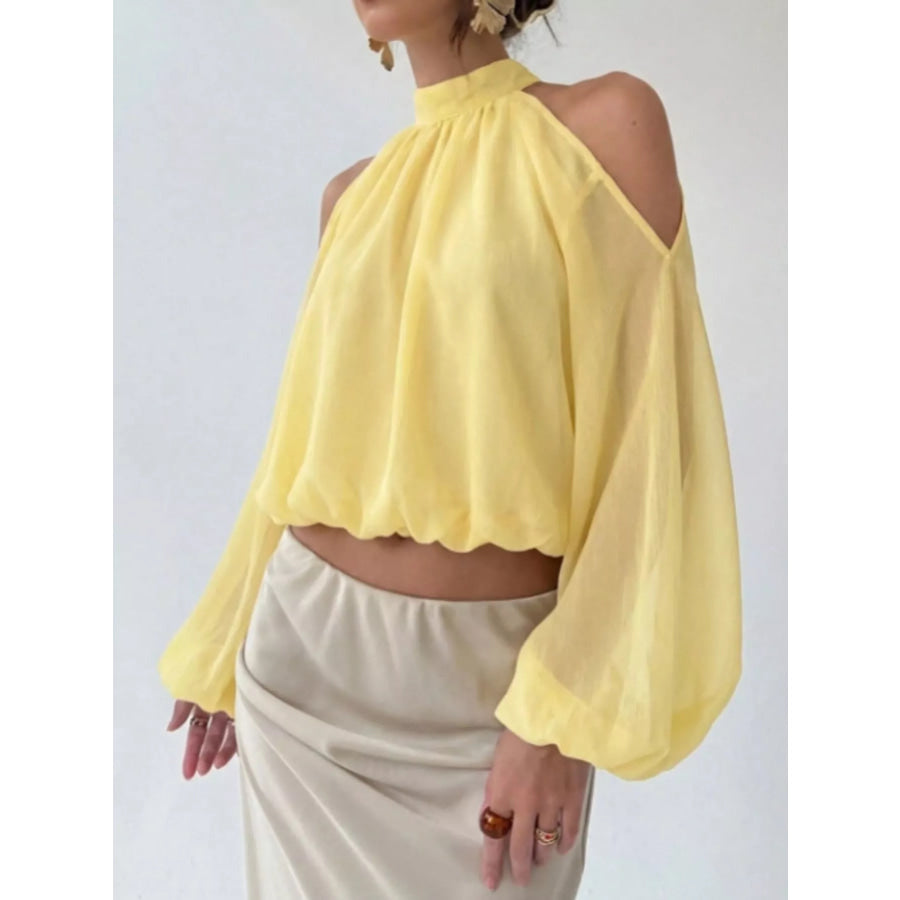 Cold-Shoulder Long Sleeve Blouse Apparel and Accessories
