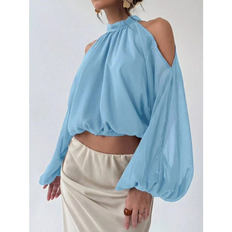 Cold-Shoulder Long Sleeve Blouse Apparel and Accessories