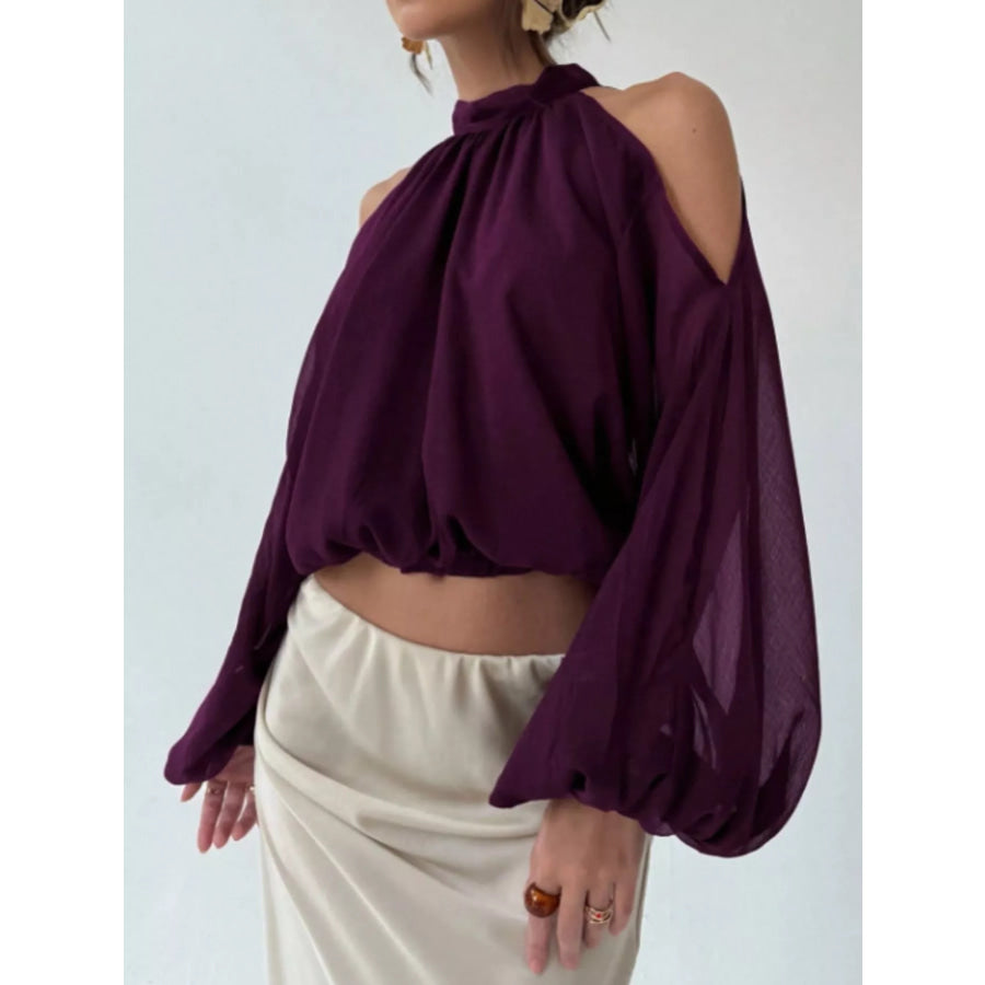 Cold-Shoulder Long Sleeve Blouse Apparel and Accessories