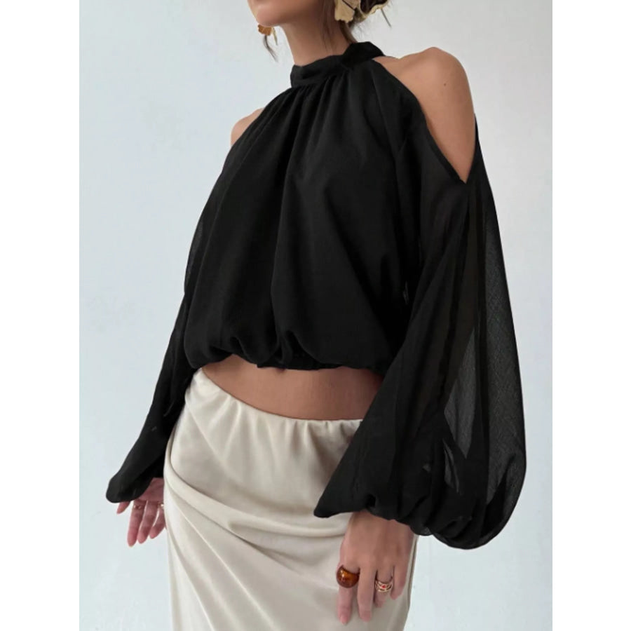 Cold-Shoulder Long Sleeve Blouse Apparel and Accessories