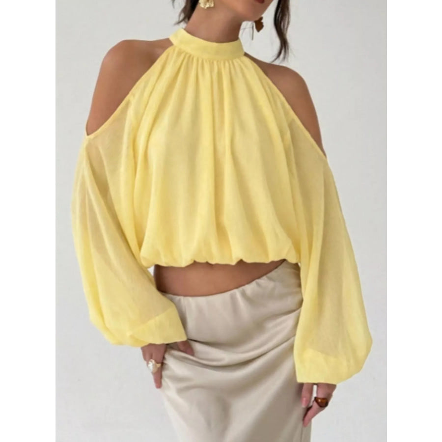 Cold-Shoulder Long Sleeve Blouse Apparel and Accessories