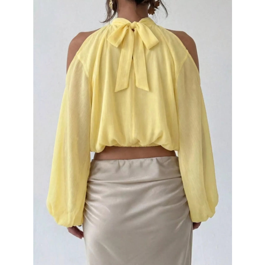 Cold-Shoulder Long Sleeve Blouse Apparel and Accessories