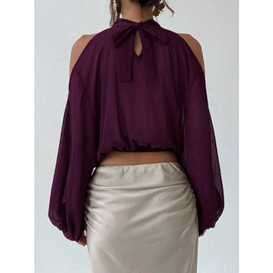 Cold-Shoulder Long Sleeve Blouse Apparel and Accessories