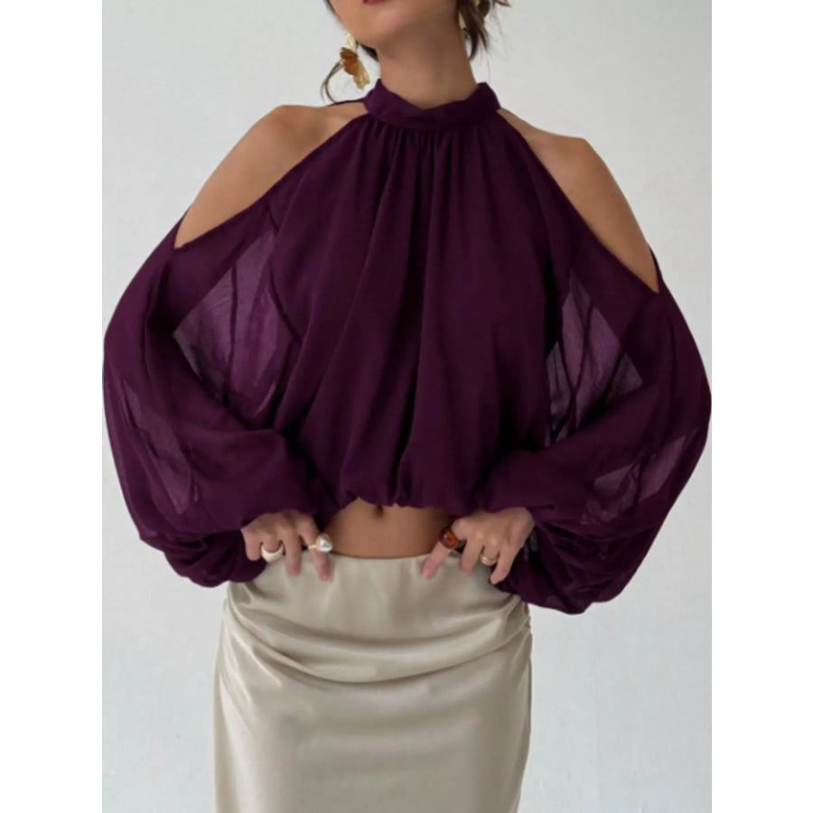 Cold-Shoulder Long Sleeve Blouse Apparel and Accessories