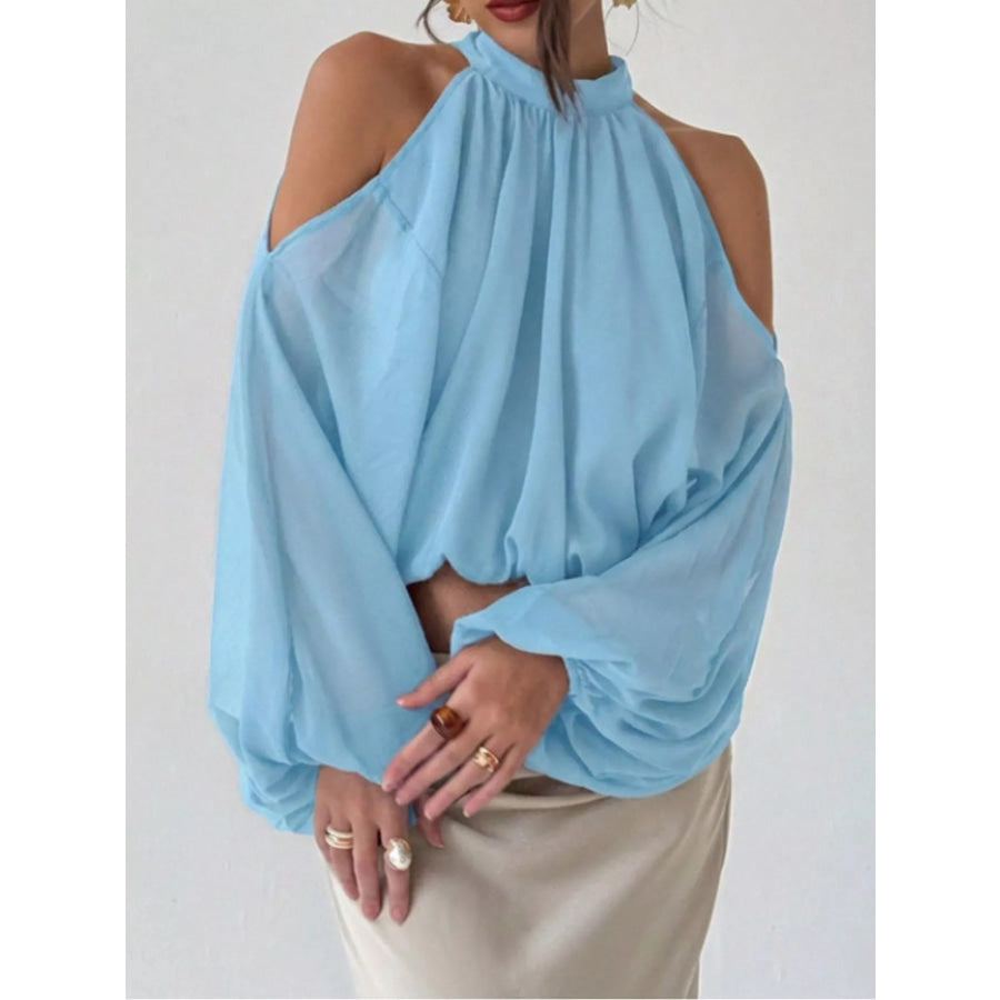 Cold-Shoulder Long Sleeve Blouse Apparel and Accessories
