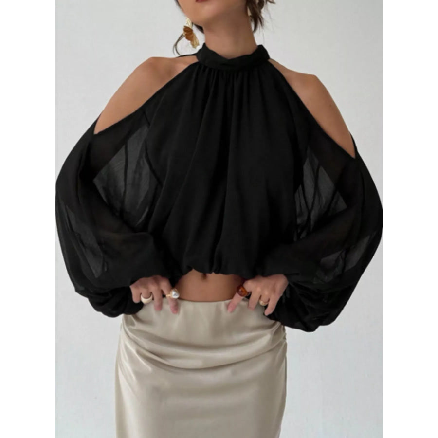 Cold-Shoulder Long Sleeve Blouse Apparel and Accessories