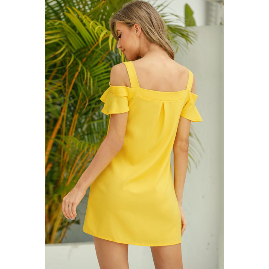 Cold-Shoulder Mini Dress Apparel and Accessories