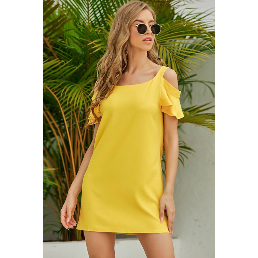 Cold-Shoulder Mini Dress Apparel and Accessories