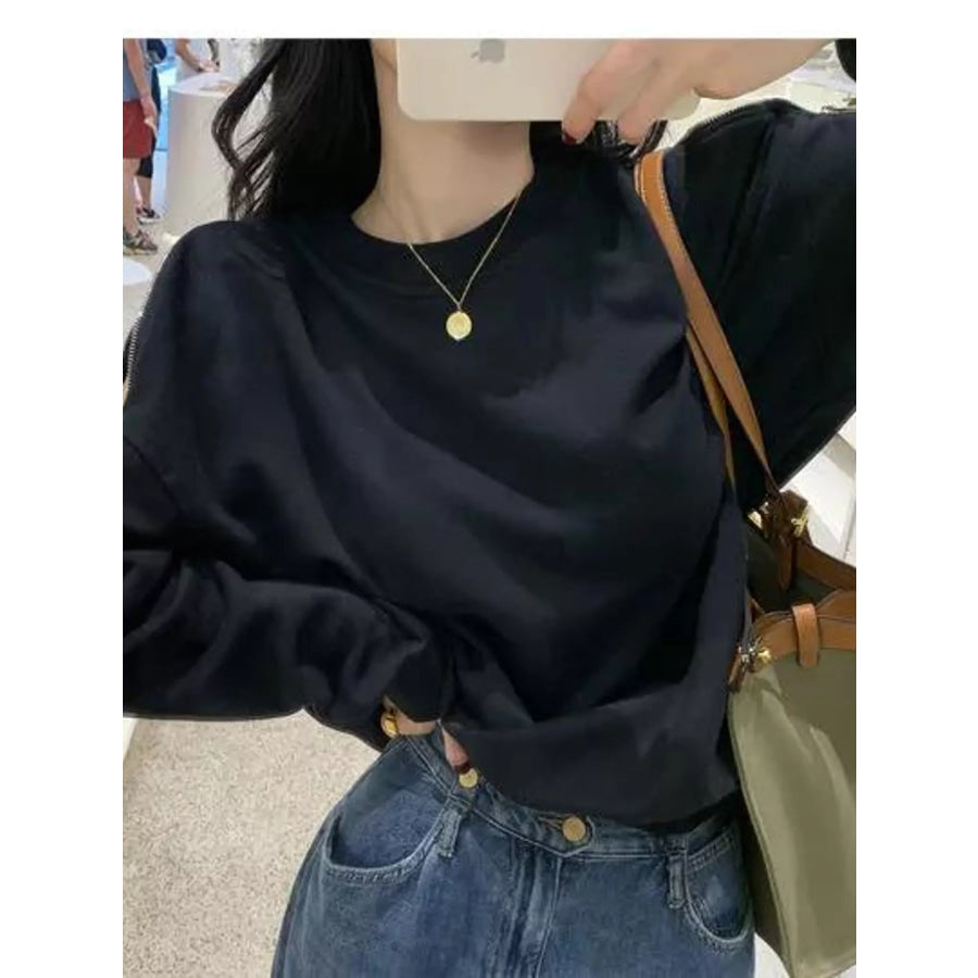 Cold-Shoulder Zipper Detail Sweatshirt Apparel and Accessories