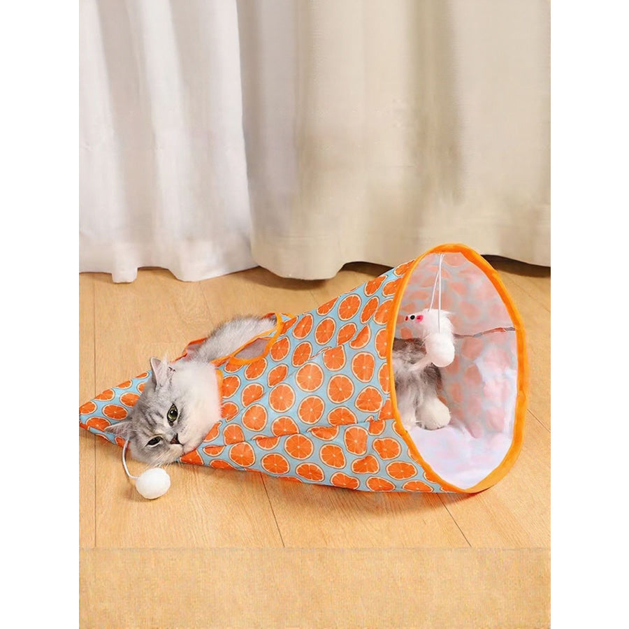 Collapsible Printed Cat Tunnel Toy Apparel and Accessories